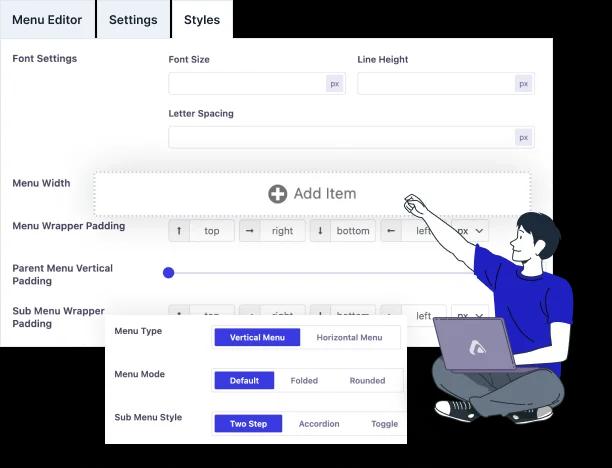 Admin menu Editor and settings