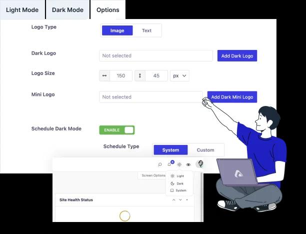 WordPress Dashboard light and Dark Mode