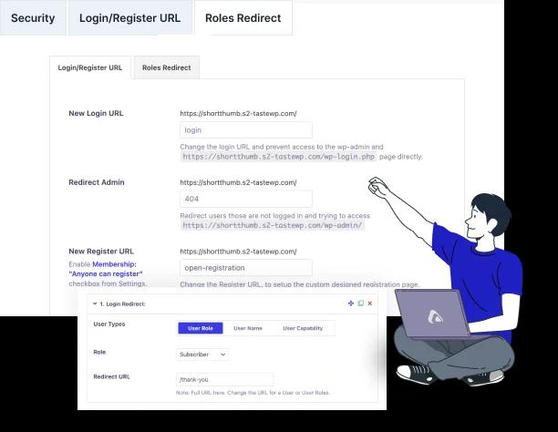 URL redirection in WP Adminify
